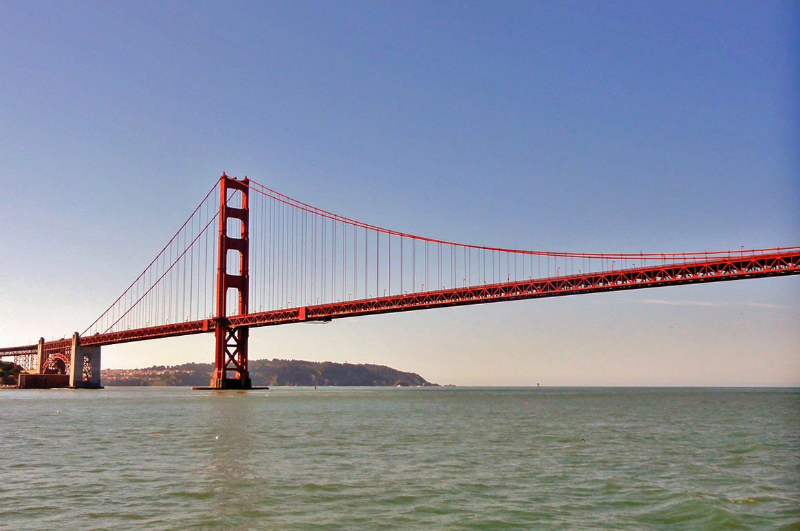 Golden Gate bridge, vue de la baie San-Francisco
